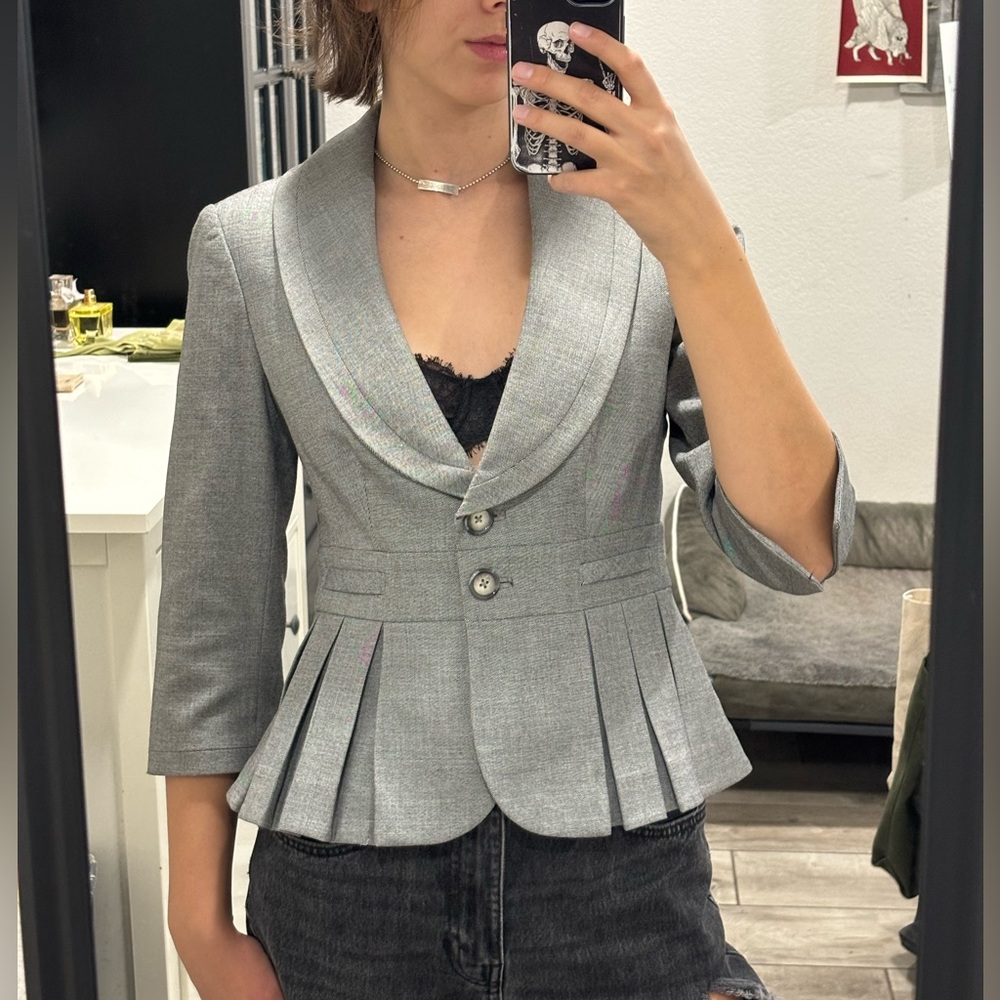 White House Black Market - Grey Women's Peplum Blazer